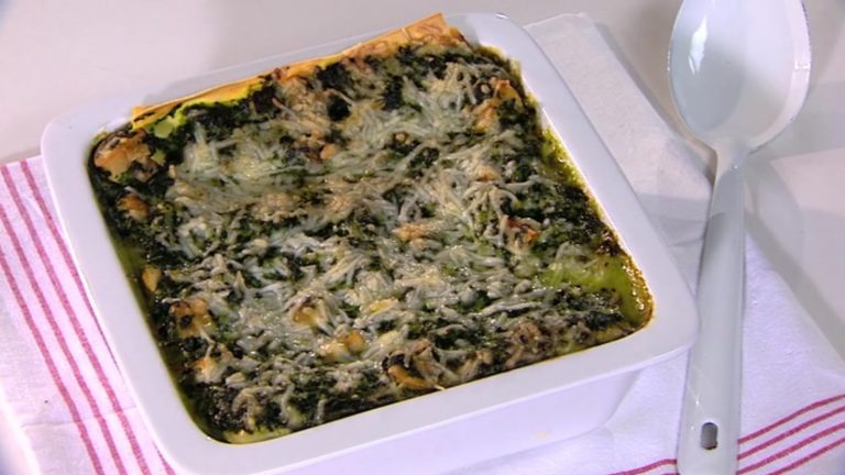 Lasagna met geitenkaas en spinazie