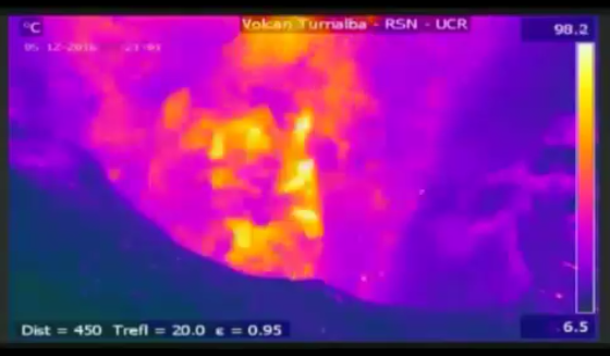 Vulkaan opgenomen in infrarood