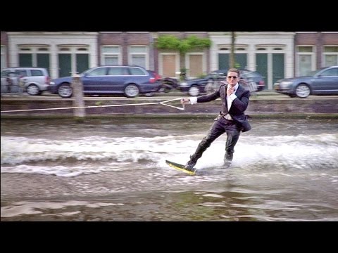 Wakeboarden in stijl door Amsterdam