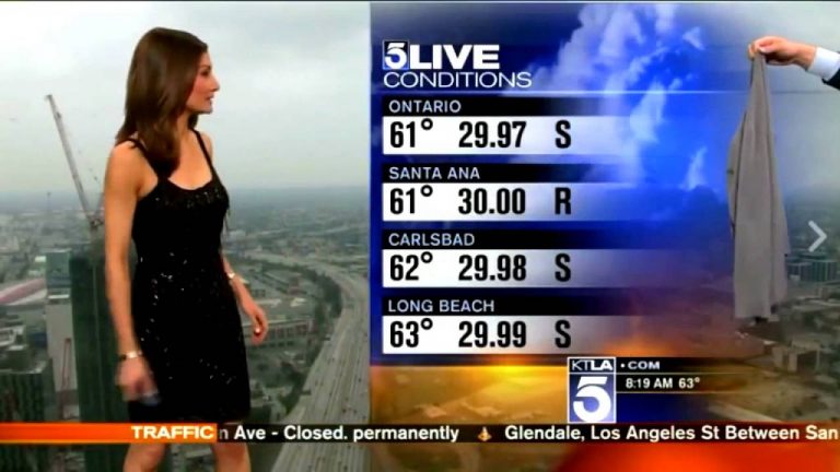 Weervrouw op TV terug gefloten om ’te blote’ jurk